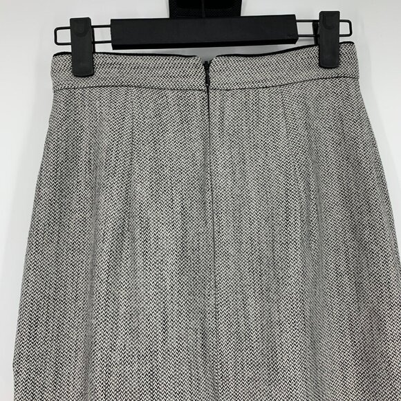 H&M Skirt Herringbone Button Down Pencil Straight High Waist - Picture 7 of 11
